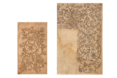 Lot 501 - TWO INDIAN STUDIES OF BIRDS AND FLOWERS FROM EUROPEAN PRINTS