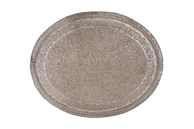 Lot 639 - A LARGE TINNED COPPER KASHMIRI SERVING TRAY