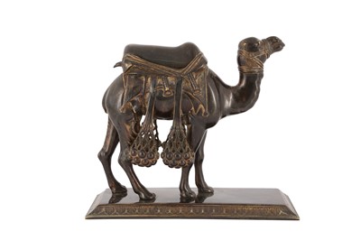 Lot 670 - A BRONZE FIGURE OF A LOADED CAMEL