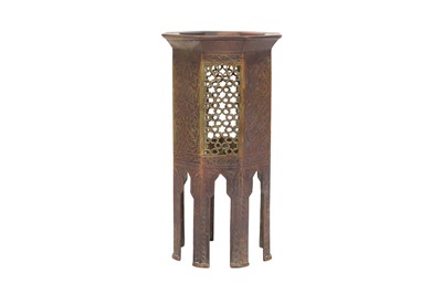Lot 658 - A MINIATURE COPPER ALLOY MODEL OF AN OCCASIONAL TABLE