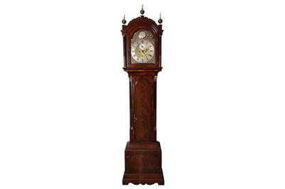 Lot 303 - AN 18TH CENTURY MAHOGANY AND GILT MOUNTED LONGCASE CLOCK, BY JOSEPH LUM LONDON
