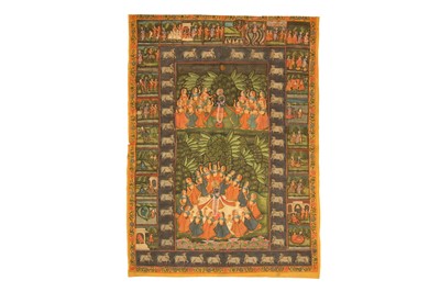 Lot 567 - A COTTON PICCHVAI WITH KRISHNA LILA SCENES