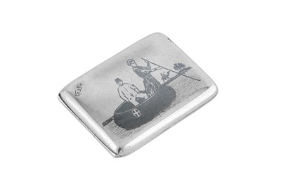 Lot 268 - An early 20th century Iraqi silver and niello book of matches holder, Omara circa 1920 signed Baqual and Abbas