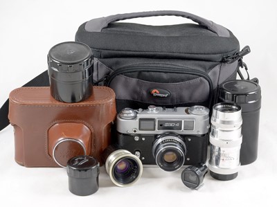 Lot 470 - A 3-Lens FED 4 Rangefinder Outfit.