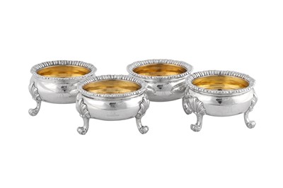 Lot 552 - A set of four George III sterling silver salts, London 1812 by Robert Garrard I (reg. 11th Aug 1802)
