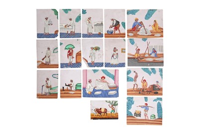 Lot 527 - SIXTEEN MICA PAINTINGS OF CRAFTSMEN AND VILLAGERS