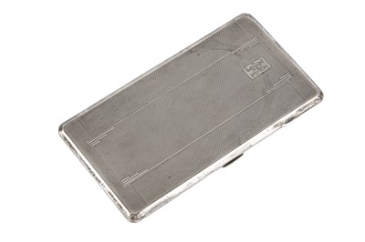 Lot 24 - A GEORGE V STERLING SILVER ART DECO CIGARETTE CASE, BIRMINGHAM 1935 BY JOSEPH GLOSTER LTD