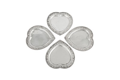 Lot 144 - Four late 20th century modern Indian silver dishes