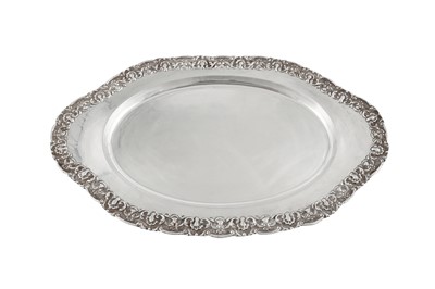 Lot 161 - Two late 20th century modern Indian silver trays or platters