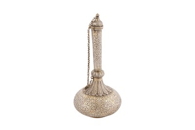 Lot 108 - A late 19th century Anglo – Indian unmarked silver parcel gilt small water bottle (surahi), Lucknow circa 1870