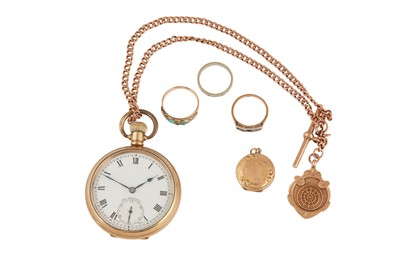 Lot 97 - A GROUP OF JEWELLERY TOGETHER WITH A POCKET WATCH