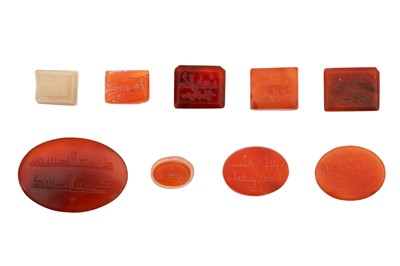 Lot 438 - NINE HARDSTONE INTAGLIO KUFIC SEALS