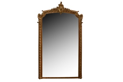 Lot 158 - A LARGE 19TH CENTURY ROCOCO STYLE GILTWOOD PIER MIRROR