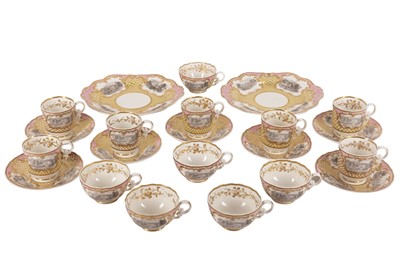 Lot 213 - A 19TH CENTURY SPODE FELSPAR PORCELAIN TEA SERVICE