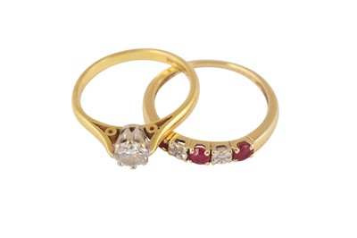Lot 95 - TWO GEM-SET RINGS