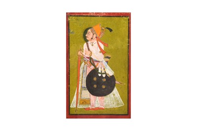 Lot 330 - A STANDING PORTRAIT OF A RAJPUT MAHARAJA