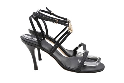 Lot 351 - Gucci Black GG Logo Strappy Heeled Sandal - Size 37