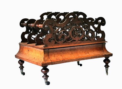 Lot 167 - A VICTORIAN WALNUT CANTERBURY