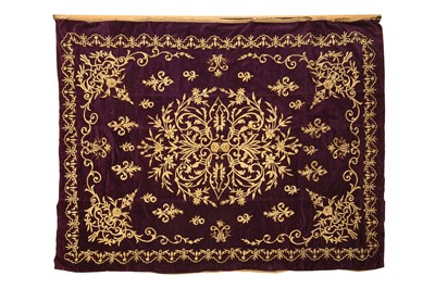 Lot 654 - AN OTTOMAN VELVET HANGING