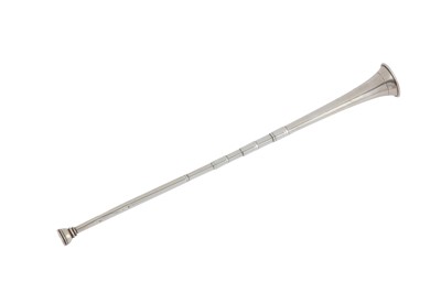 Lot 316 - An Edwardian sterling silver hunting horn extinguisher, Chester 1907 by Sampson Mordan and Co