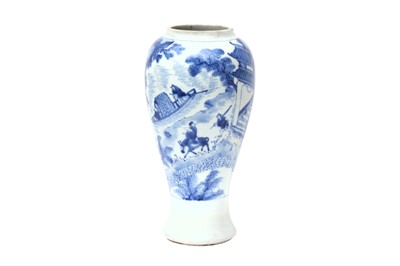 Lot 3 - A CHINESE BLUE AND WHITE FIGURATIVE VASE