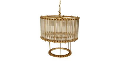 Lot 344 - PURE WHITE LINES, A MEDIUM NICKEL MONZA CHANDELIER