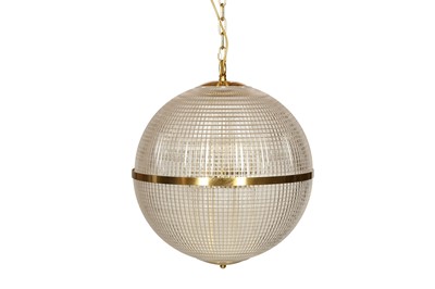 Lot 353 - PURE WHITE LINES, A LARGE CLEAR PARISIAN GLOBE PENDANT LIGHT
