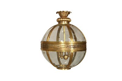 Lot 351 - PURE WHITE LINES, A BRASS HAMPSTEAD LANTERN LIGHT