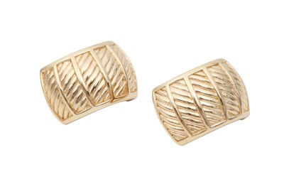 Lot 356 - Christian Dior Half Hoop Textured Pierced Earrings