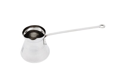 Lot 478 - A late 19th century French 950 standard silver cezva (Turkish coffee pot), Paris circa 1870 by Henri Chenailler (reg. 23rd Jan 1867, Biff. 12th April 1884)
