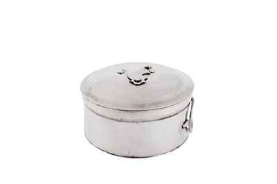 Lot 485 - A late 18th century German silver bougie box, Münster circa 1770 by CBS?