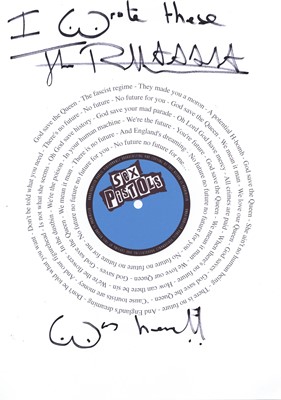 Lot 203 - Sex Pistols.- Johnny Rotten