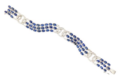 Lot 63 - A sapphire and diamond bracelet