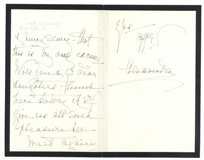 Lot 297 - Alexandra of Denmark, Queen Consort