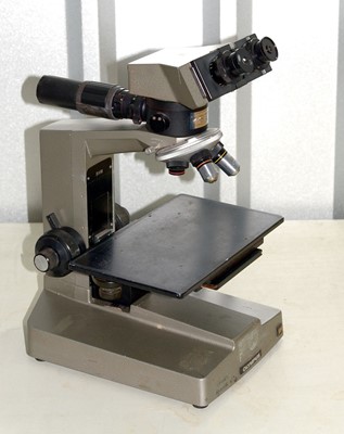 Lot 444 - Olympus BHM Binocular Microscope for Metallurgical Use.