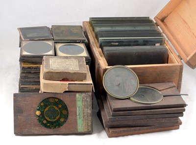 Lot 601 - Magic Lantern & Slipper Slides & a Box of Glass Negatives.