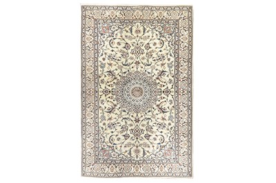 Lot 67 - A FINE PART SILK NAIN RUG, CENTRAL PERSIA