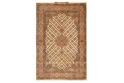 Lot 55 - AN EXTREMELY FINE PART SILK, SIGNED ISFAHAN RUG, CENTRAL PERSIA
