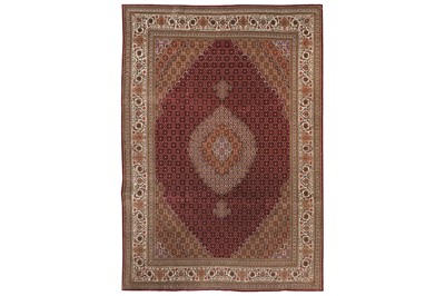 Lot 31 - A VERY FINE PART SILK TABRIZ CARPET, NORTH-WEST PERSIA
