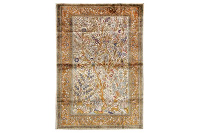 Lot 91 - A VERY FINE SILK QUM RUG, CENTRAL PERSIA