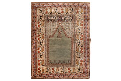 Lot 42 - AN ANTIQUE SILK PANDERMA PRAYER RUG, TURKEY
