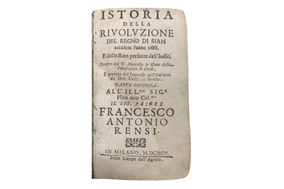 Lot 243 - Le Blanc. Istoria della rivoluzione del regno di Siam accaduta l'anno 1688, 1695