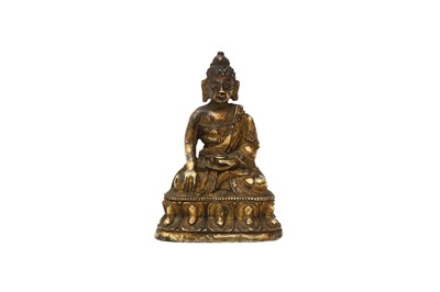 Lot 40 - A CHINESE MINIATURE GILT-BRONZE BUDDHA