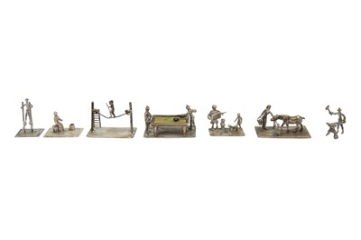 Lot 96 - A GROUP OF SEVEN 19TH CENTURY AND LATER SILVER DUTCH MINIATURES