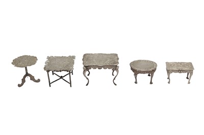 Lot 84 - A GROUP OF DUTCH SILVER MINIATURE TABLES