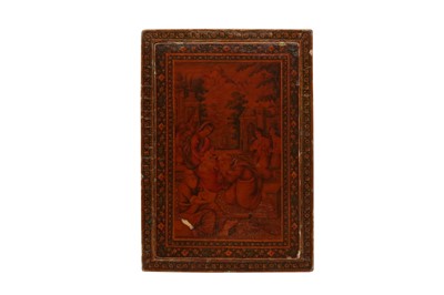 Lot 31 - A LACQUERED PAPIER-MÂCHÉ MIRROR CASE WITH NATIVITY SCENES