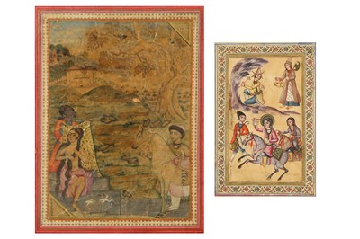 Lot 21 - THREE ILLUSTRATIONS FROM NIZAMI'S KHOSROW O SHIRIN
