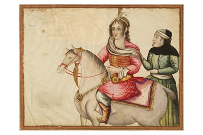 Lot 262 - A LARGE ALBUM PAGE WITH FIGURAL STUDIES