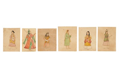 Lot 245 - SIX STANDING PORTRAITS OF PUNJABI MAIDENS