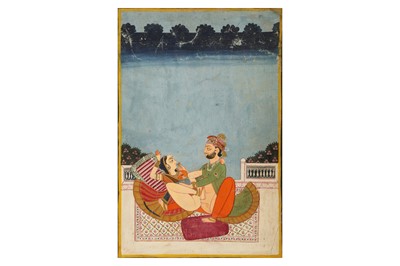 Lot 244 - THREE INDIAN EROTIC PAINTINGS